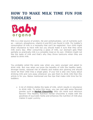 HOW TO MAKE MILK TIME FUN FOR TODDLERS