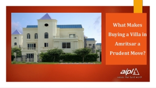 What Makes Buying a Villa in Amritsar a Prudent Move?