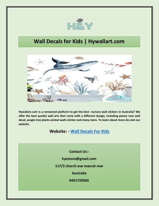 Wall Decals for Kids | Hywallart.com