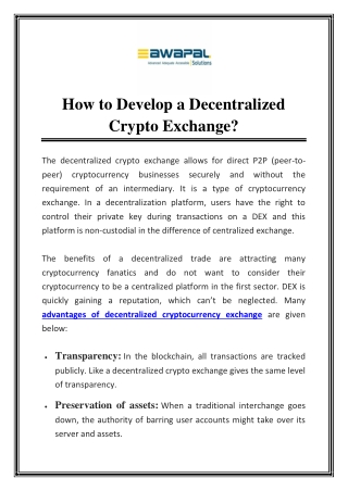 How to Develop a Decentralized Crypto Exchange?