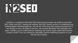 Private White Label SEO Services - In2SEO