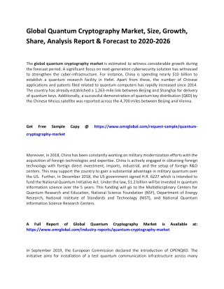 Global Quantum Cryptography Market