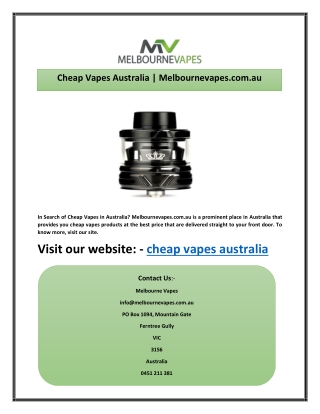 Cheap Vapes Australia | Melbournevapes.com.au
