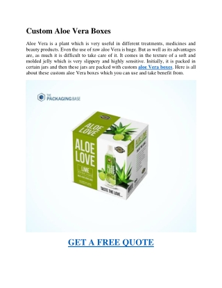 What Is The Top Benefit of Using Aloe Vera Packaging