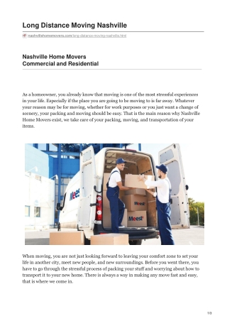 nashvillehomemovers.com-Long Distance Moving Nashville