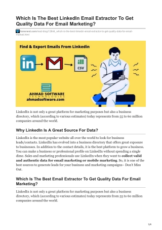 1Which Is The Best LinkedIn Email Extractor To Get Quality Data For Email Marketing