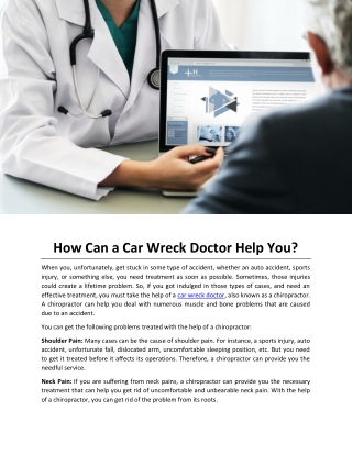 How Can a Car Wreck Doctor Help You