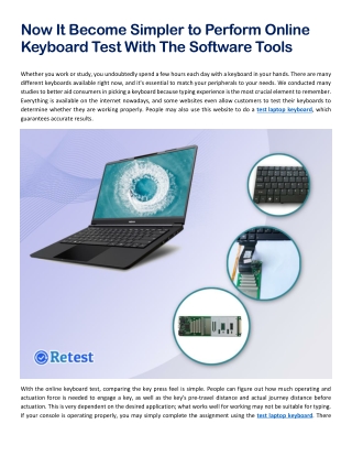 Now It Become Simpler to Perform Online Keyboard Test With The Software Tools