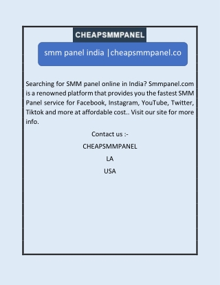 smm panel india |cheapsmmpanel.co