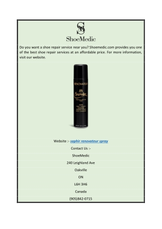 saphir renovateur spray  Shoemedic.com
