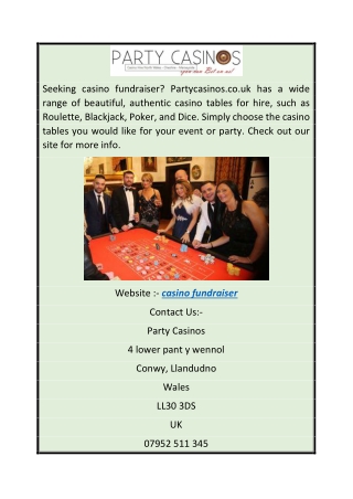 Casino Fundraiser  Partycasinos.co.uk