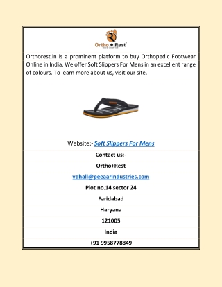 Soft Slippers for Mens | Orthorest.in