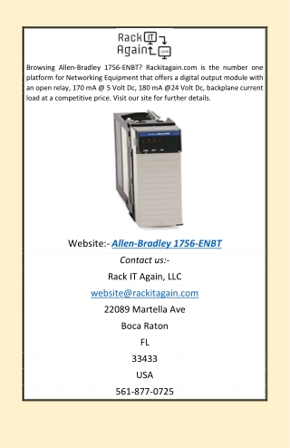 Allen-bradley 1756-enbt | Rackitagain.com