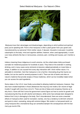 SelectMedicinalMarijuana-OurNaturesOffers