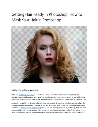 How To Win Clients And Influence Markets with HOW TO MASK YOUR HAIR IN PHOTOSHOP