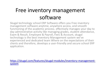 Free inventory management software