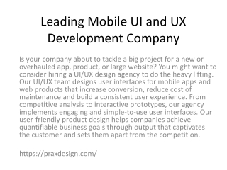 Leading Mobile UI and UX Development Company