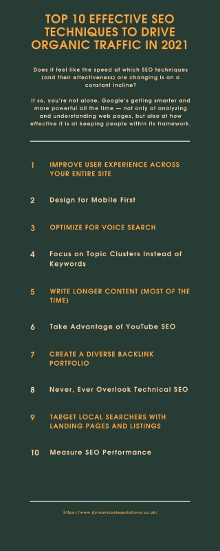 Top 10 Effective SEO Techniques to Drive Organic Traffic in 2021