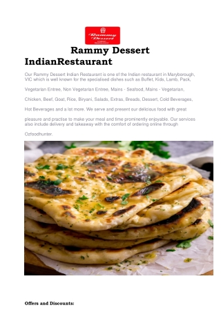 5% Off - Rammy Dessert Indian Restaurant Maryborough, VIC (1)