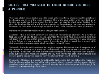 Skills That You Need to Check Before You