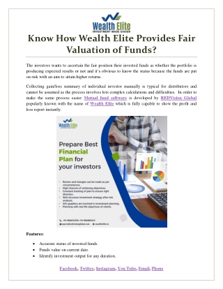 Know How Wealth Elite Provides Fair Valuation of Funds