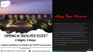 Experience best Camping In Jaisalmer Desert