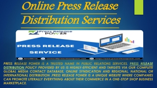 Online Press Release Distribution Services