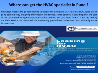 Where can get the HVAC specialist in Pune?