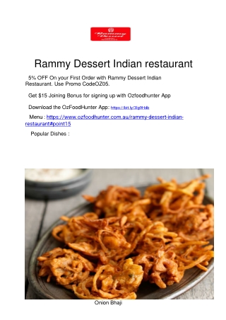 5% Off - Rammy Dessert Indian Restaurant Maryborough, VIC