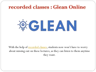recorded classes