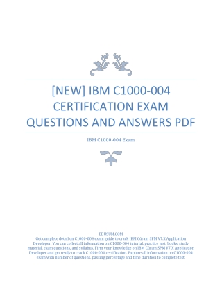 [NEW] IBM C1000-004 Certification Exam Questions and Answers PDF