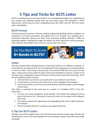5 Tips and Tricks for IELTS Letter