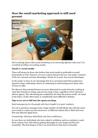 How the email marketing approach is still used present
