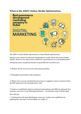 What is the SMO? Online Media Optimization.