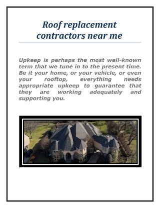 Roof replacement contractors near me