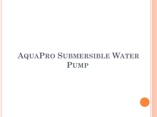 AquaPro Submersible Water Pump