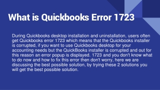 What is Quickbooks File Error 1723