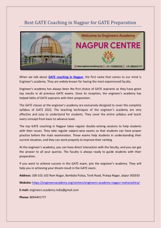 GATE Coaching in Nagpur