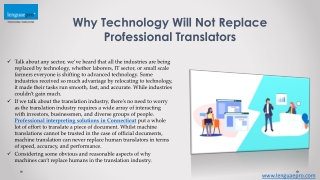 Why Technology Will Not Replace Professional Translators?