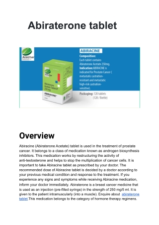 Buy Abiraterone tablet