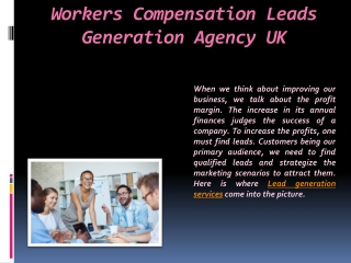 Workers Compensation Leads Generation Agency UK