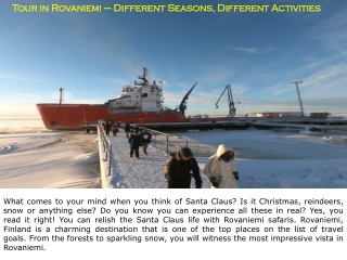 Tour in Rovaniemi – Different Seasons, Different Activities