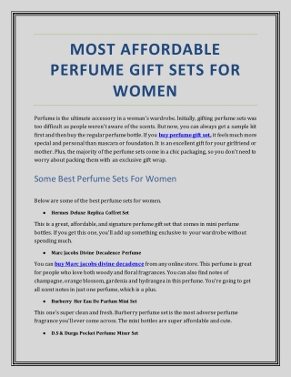 Most Affordable Perfume Gift Sets For Women