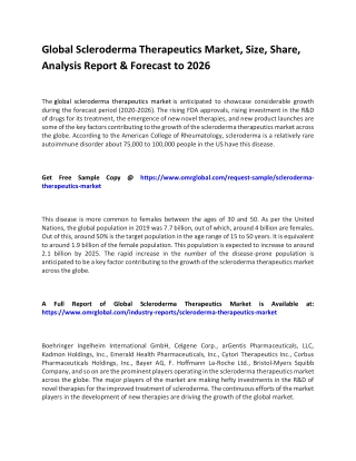 Global Scleroderma Therapeutics Market