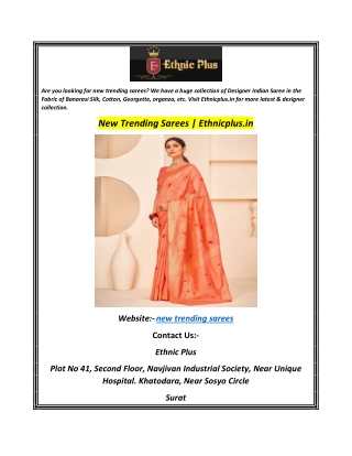 New Trending Sarees  Ethnicplus.in
