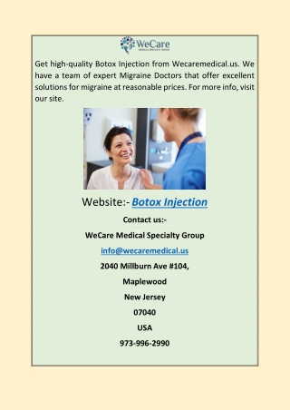 Migraine Doctor in New Jersey | Wecaremedical.us