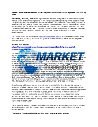 Dental Consumables Market