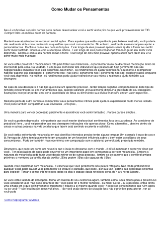 Como Mudar os Pensamentos