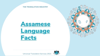 Facts About the Assamese Language