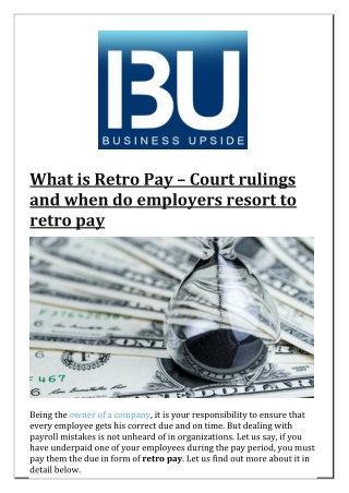 What is Retro Pay  Court rulings and when do employers resort to retro pay